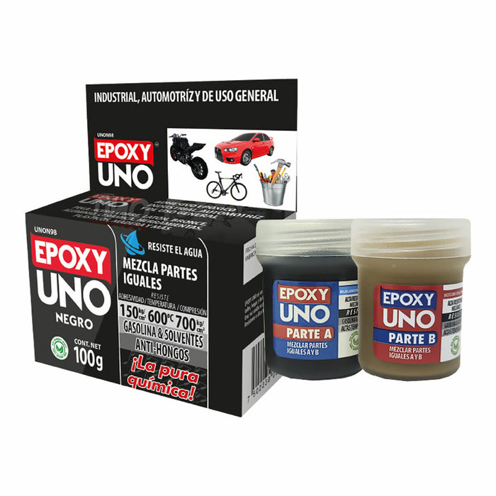 Two component epoxy adhesive Fusion Epoxy Black Label Unon98 Universal Negru 100 g