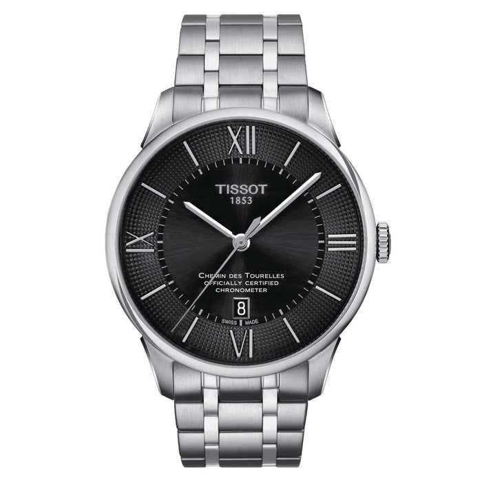 Ceas Bărbați Tissot CHEMIN DES TOURELLES COSC (CONTRôLE OFFICIEL SUIS Negru Argintiu (Ø 34 mm)