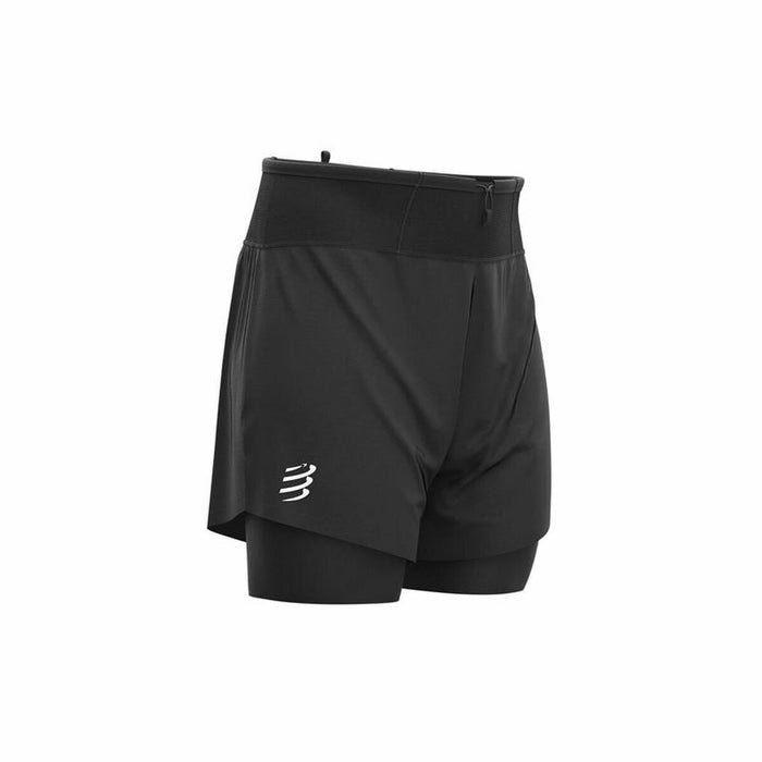 Pantaloni Scurți Sport pentru Bărbați Compressport Trail 2-in-1 Negru