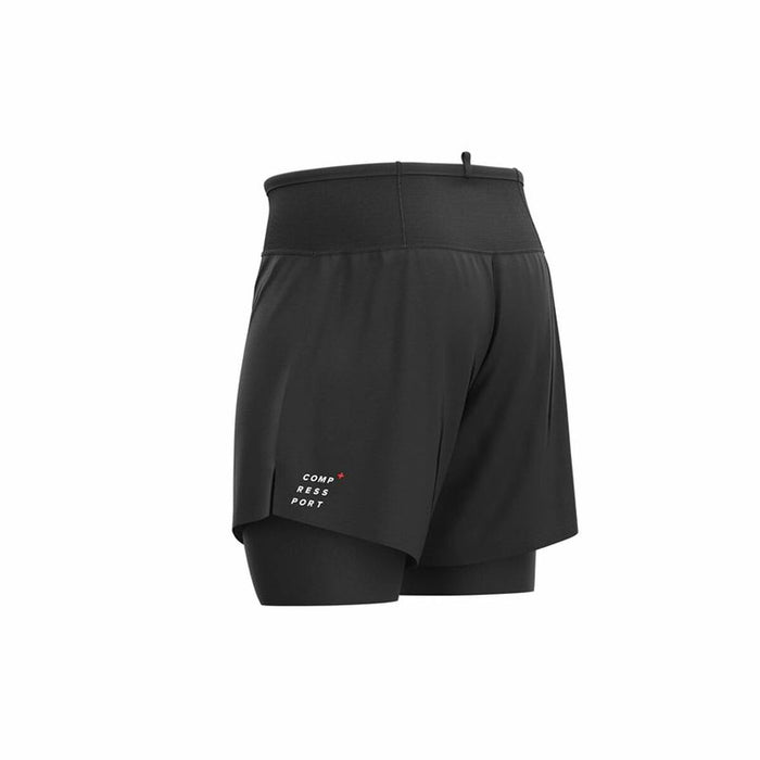Pantaloni Scurți Sport pentru Bărbați Compressport Trail 2-in-1 Negru