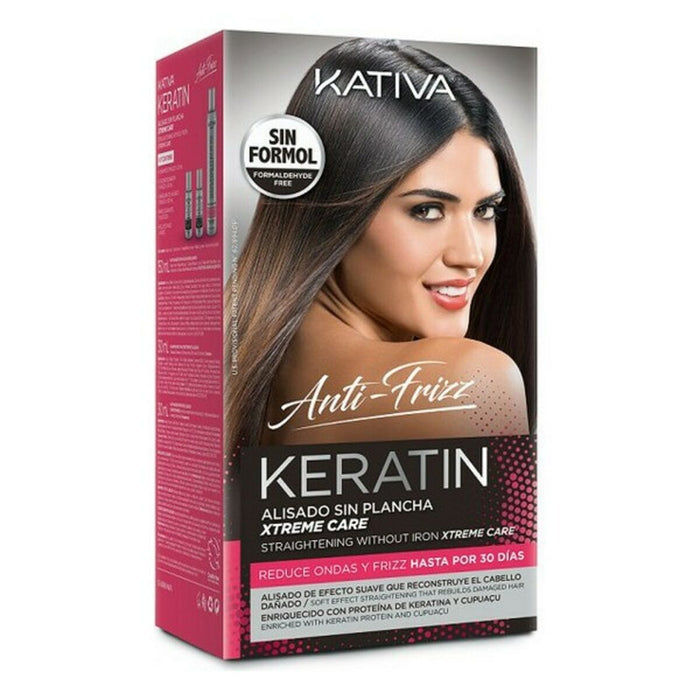 Tratament Capilar pentru Întinderea Părului Kativa Keratin Xtreme Care 3 Piese
