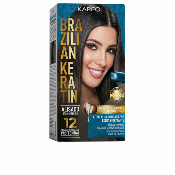 Set de coafor păr drept stil brazilian Kareol BRAZILIAN KERATIN Hidratare profundă 6 Piese