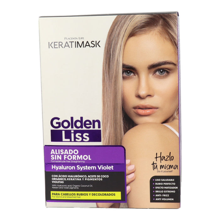 Tratament Capilar pentru Întinderea Părului Placenta Life Keratimask Golden Liss 3 Piese