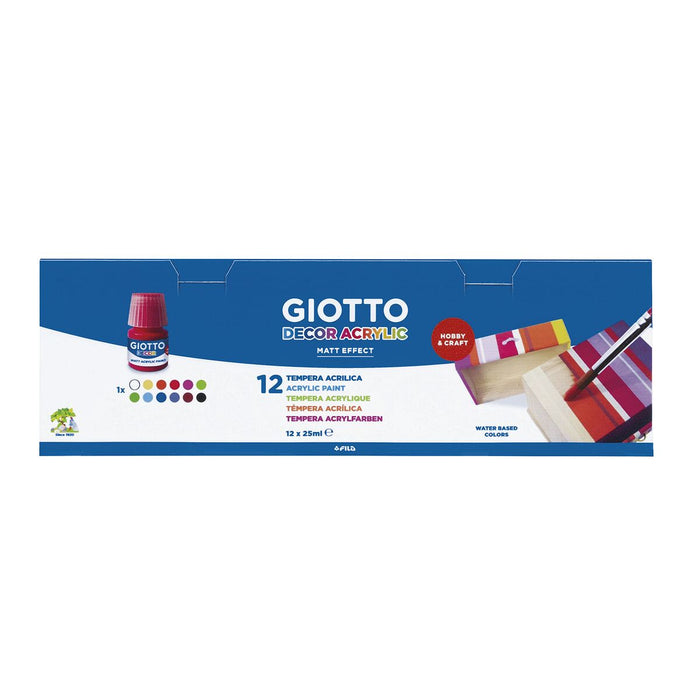 Tempera Giotto Decor Multicolor 12 Piese 25 ml (12 Unități)