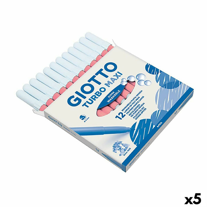 Set de Carioci Giotto Turbo Maxi Roz (5 Unități)