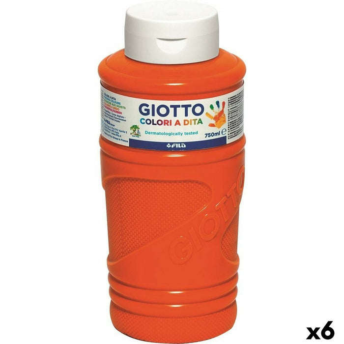 Vopsea pentru pictură cu degetele Giotto Portocaliu 750 ml (6 Unități)