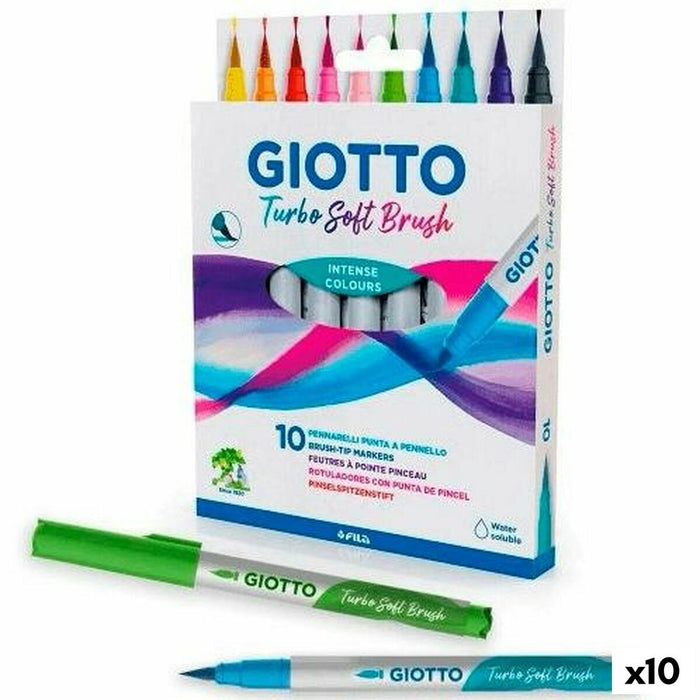 Set de Carioci Giotto Turbo Soft Brush Multicolor (10 Unități)