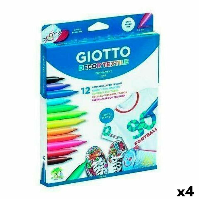 Set de Carioci Giotto Decor Textile Multicolor (4 Unități)