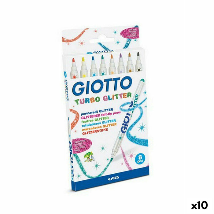 Set de Carioci Giotto Turbo Glitter Multicolor (10 Unități)
