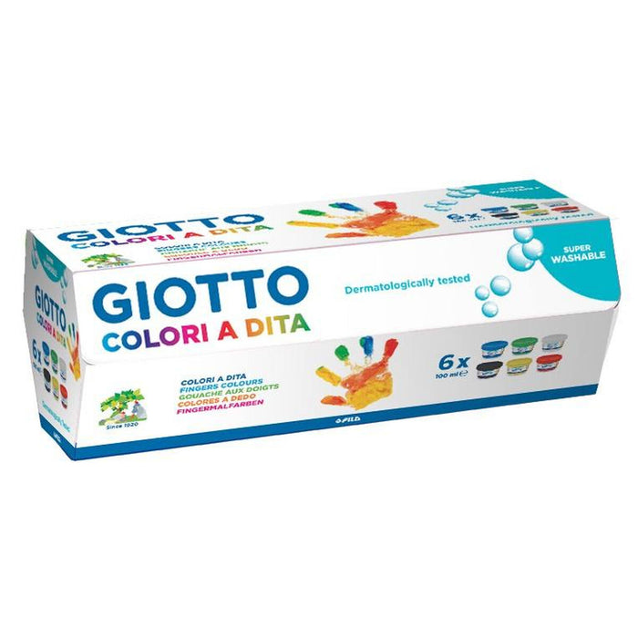 Vopsea pentru pictură cu degetele Giotto Multicolor 6 Piese 100 ml