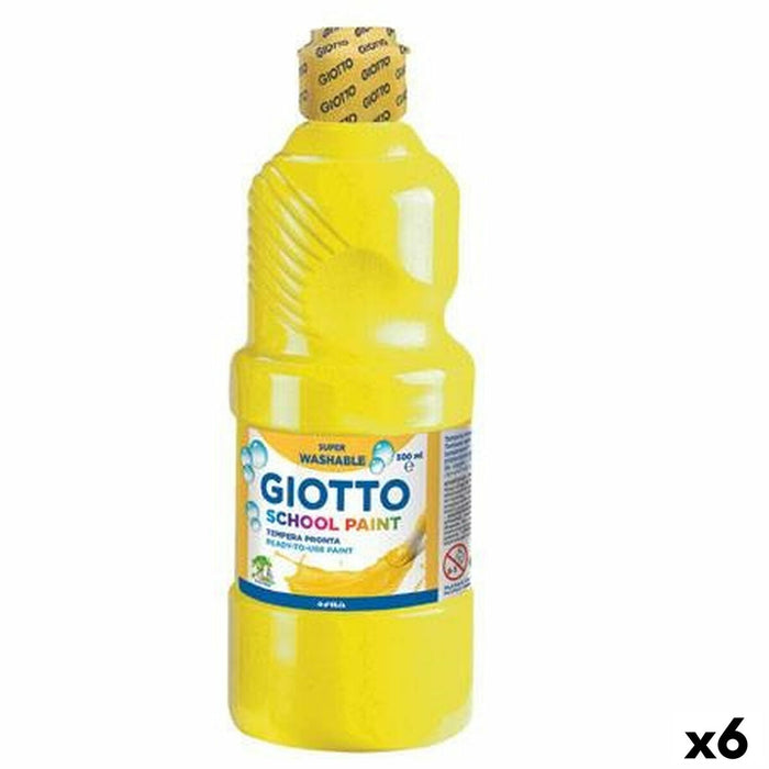 Tempera Giotto School Galben 500 ml Lavabil/ă (6 Unități)