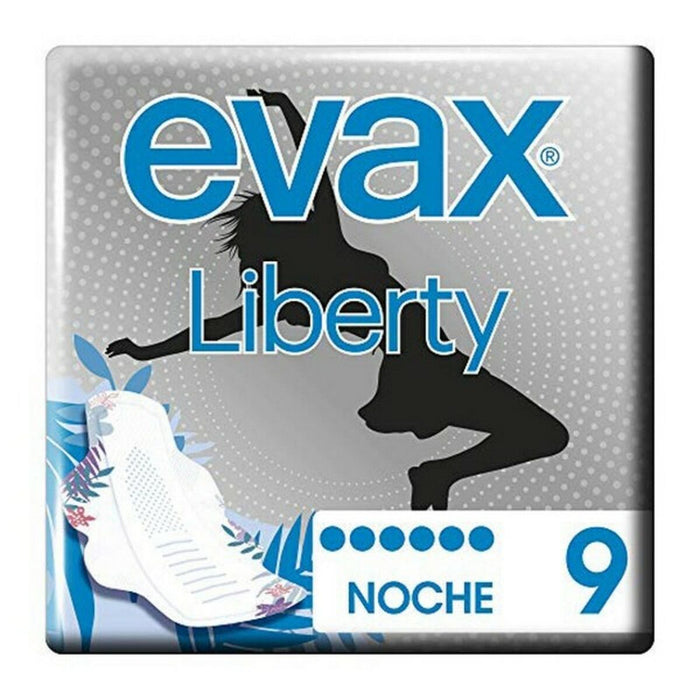 Absorbante cu Aripioare pentru Noapte Liberty Evax (9 uds)