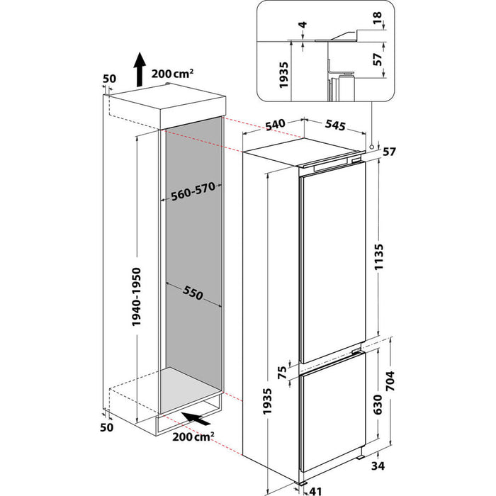 Frigider combinat Whirlpool Corporation ART 9811 SF2 Alb (193 x 54 cm)
