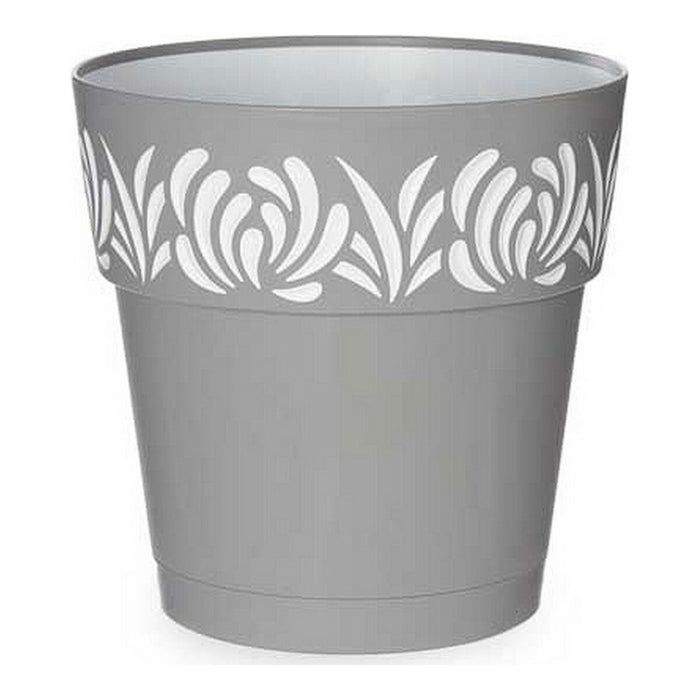 Ghiveci cu auto-udare Stefanplast Gaia Gri Alb Plastic 25 x 25 x 25 cm