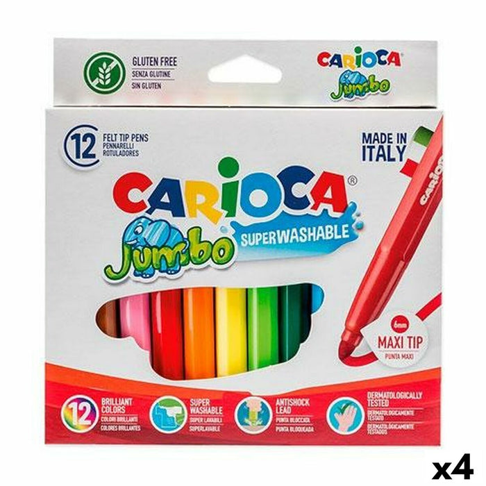 Set de Carioci Carioca Jumbo 12 Piese Multicolor (12 Piese) (4 Unități)