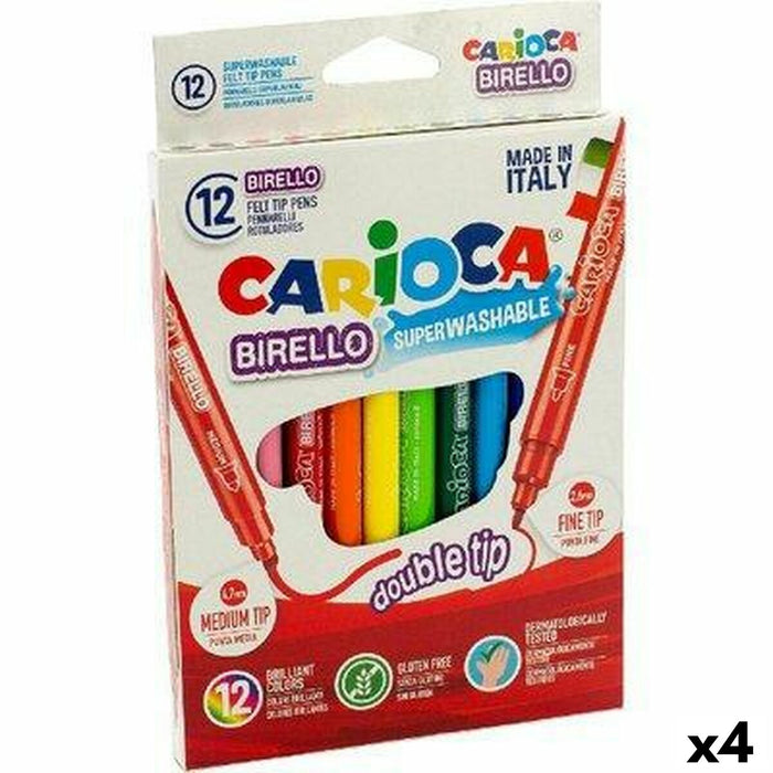 Set de Carioci Carioca Birello 12 Piese Multicolor Cu două capete (12 Piese) (4 Unități)
