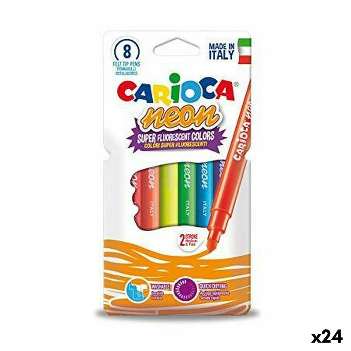 Set de Markere Fosforescente Carioca Neon Multicolor (24 Unități)