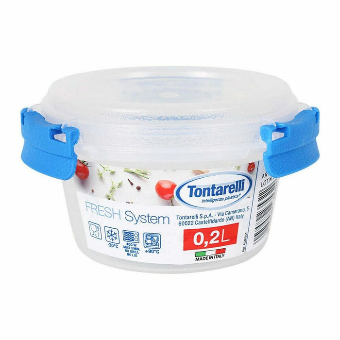 Cutie pentru Prânz Tontarelli Fresh system Rotundă Transparent Plastic 0,2 L (Ø 10 x 5,6 cm)