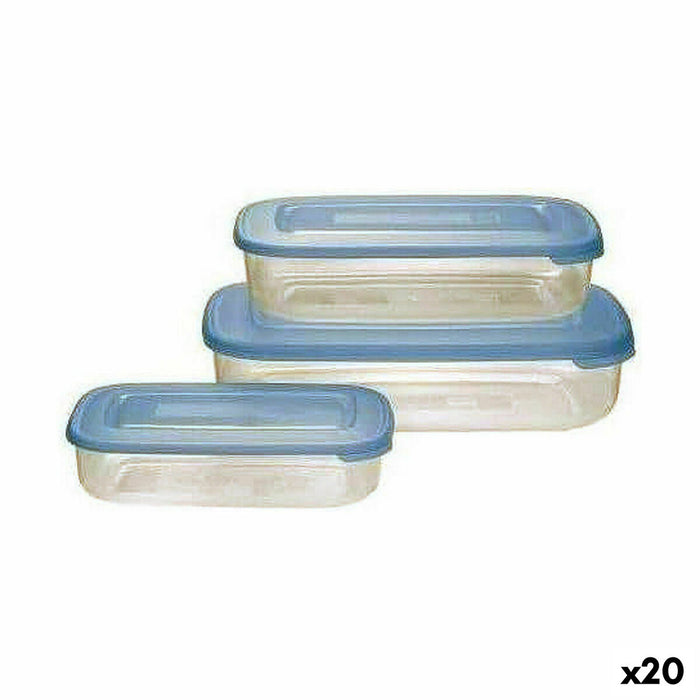 Cutie pentru Prânz Tontarelli Family Albastru Dreptunghiular 29,6 x 19,8 x 7,7 cm (20 Unități)