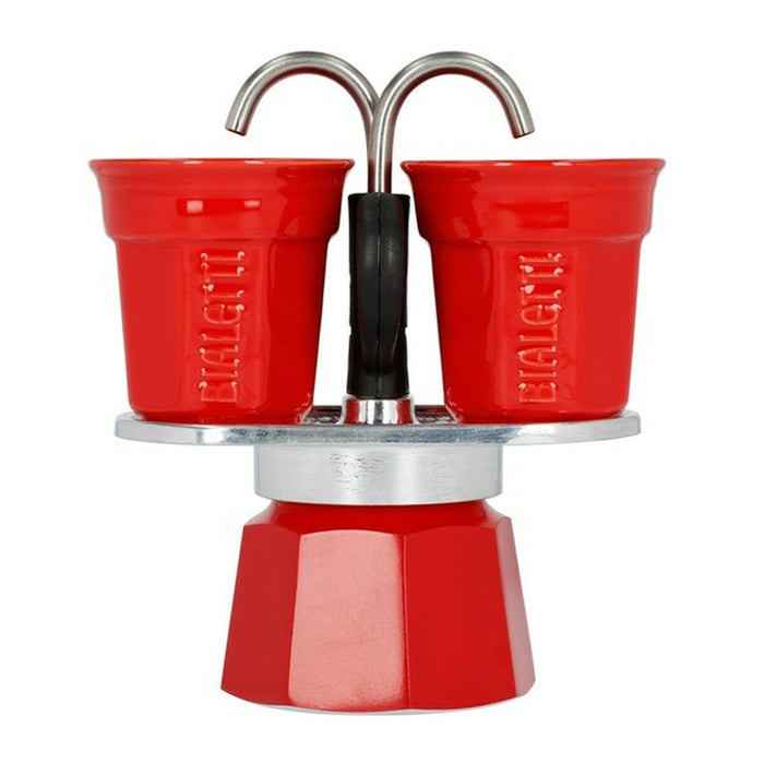 Cafetieră Italiană Bialetti 2 Hrníčky Roșu Metal Aluminiu 100 ml