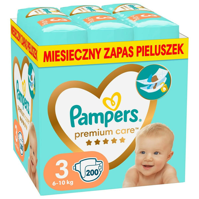 Scutece de unică folosință Pampers 3 (200 Unități)