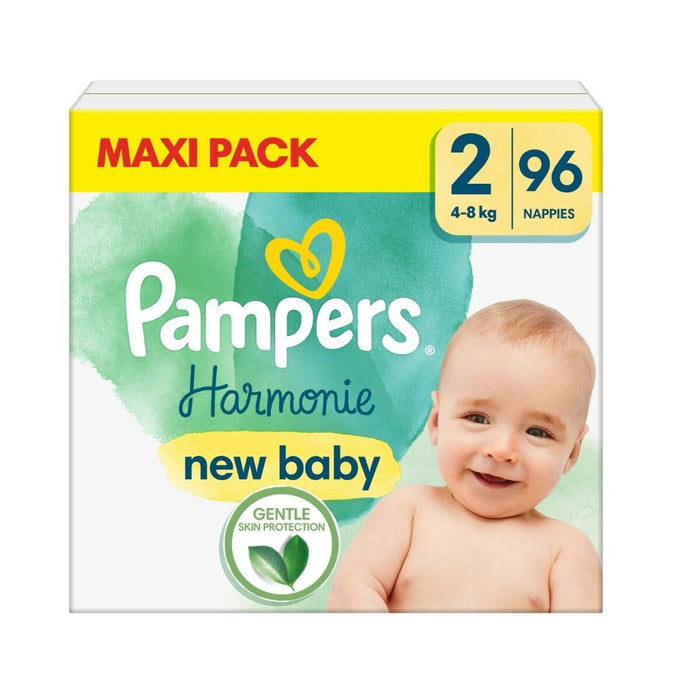 Scutece de unică folosință Pampers Harmonie 4-8 kg 2 (96 Unități)