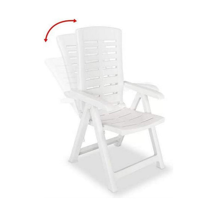 Scaunul Pliabil IPAE Progarden Cu poziții multiple 60 x 61 x 109 cm Alb Rășină