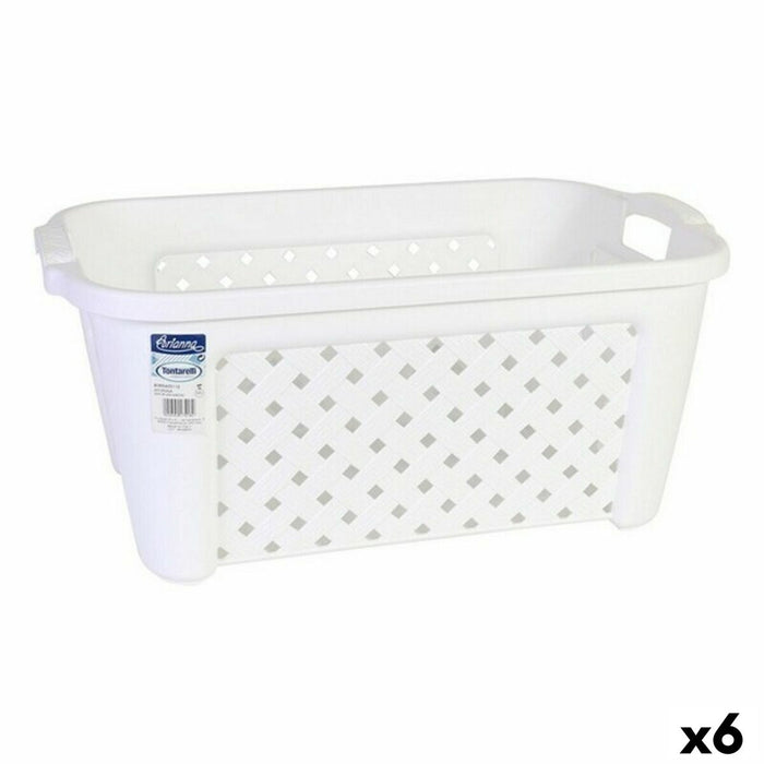 Coș pentru rufe Tontarelli 8065405/112 35 L Alb Dreptunghiular 58 x 38 x 26 cm (6 Unități)
