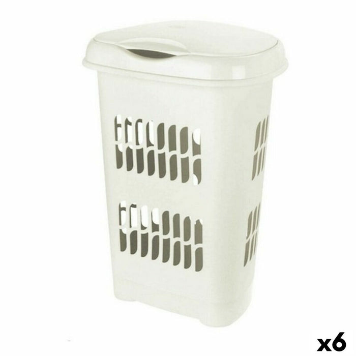 Coș pentru rufe Tontarelli GR37533 50 L Alb 50 L 46 x 34 x 64 cm (6 Unități)