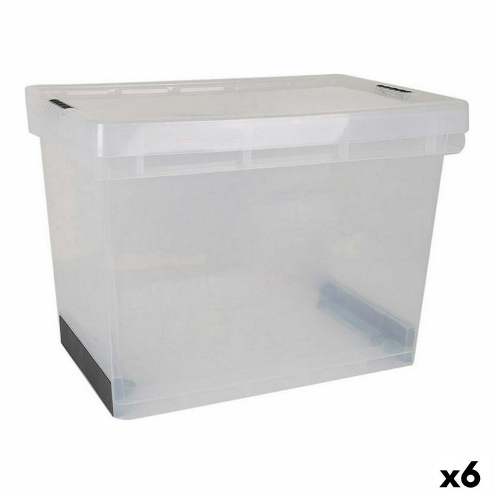 Cutie de depozitare cu capac Evolution Transparent 39 x 29 x 20,5 cm (6 Unități) (39 x 29 x 20,5 cm)