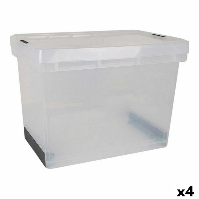 Cutie de depozitare cu capac Evolution Transparent 39 x 29 x 31 cm (4 Unități) (40 x 30 x 30 cm)