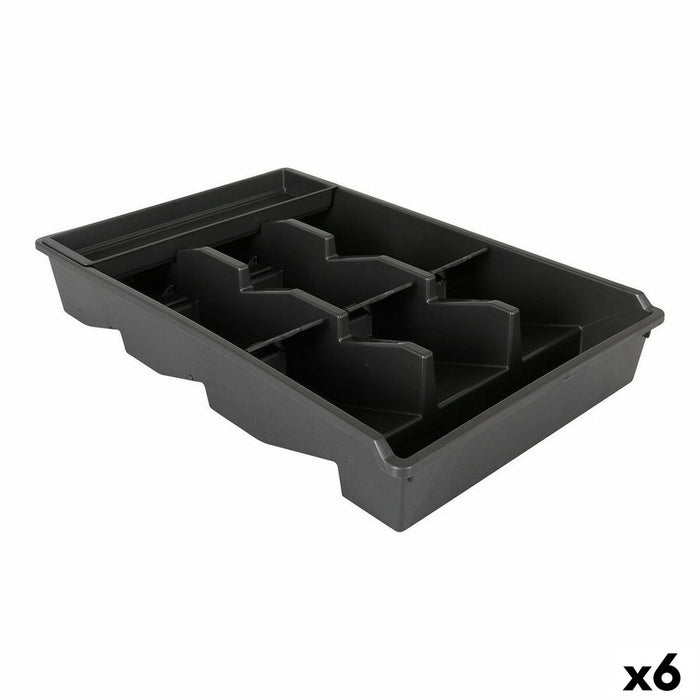Organizator pentru tacâmuri Tontarelli Bella plus Negru 43,6 x 28,7 x 7,13 cm (6 Unități)