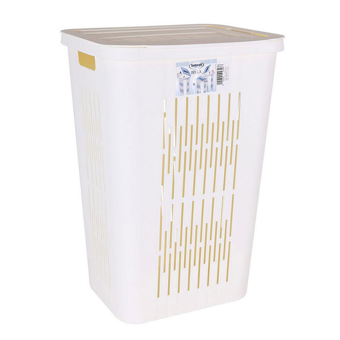 Coș pentru rufe murdare Bella Alb 60 L (40,5 x 33 x 59 cm)