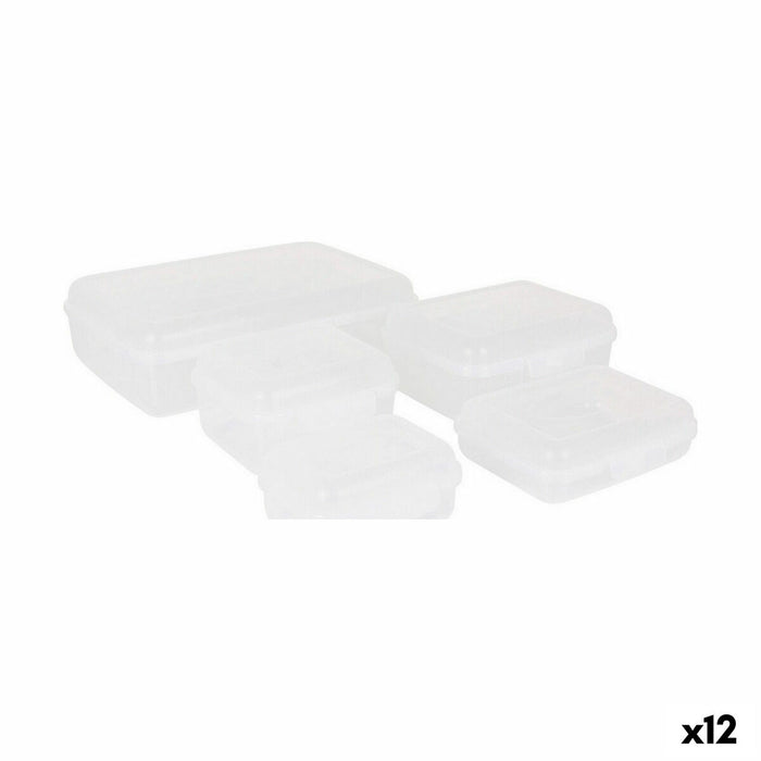 Set de 5 Cutii pentru Prânz Tontarelli Fill box Dreptunghiular Alb 29,5 x 20,2 x 8,6 cm (12 Unități)