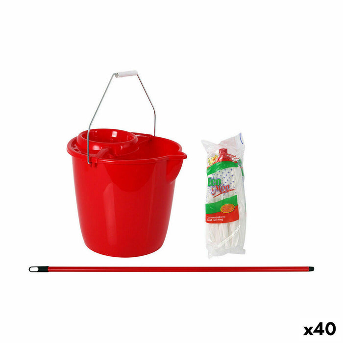 Găleată de Spălat Roșu Pătrat 12 L (40 Unități)