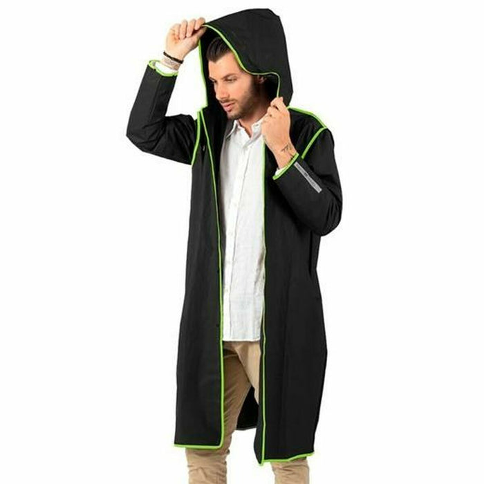 Geacă Impermeabilă cu Glugă Perletti Travel Negru Lămâie verde
