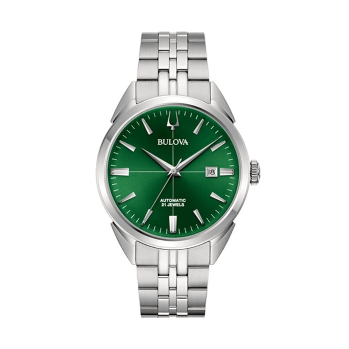 Ceas Bărbați Bulova 96B424 Verde Argintiu