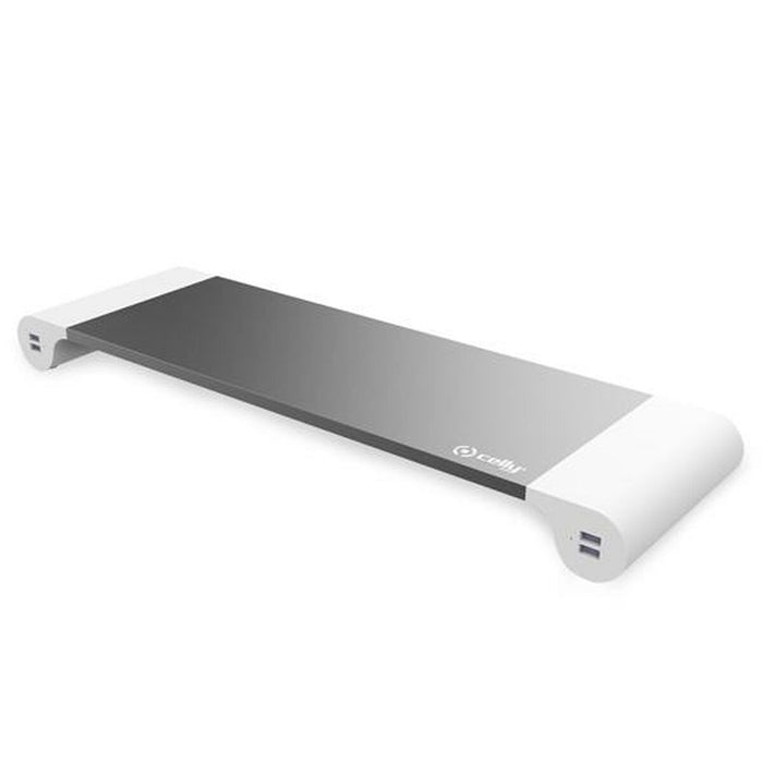 Suport de Masă pentru Ecran Celly SW HUB USB x 4 27" Alb Gri