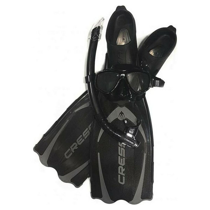 Ochelari de Scufundare cu Tub și Labe de Înot Cressi-Sub Pluma Negru 3 Piese