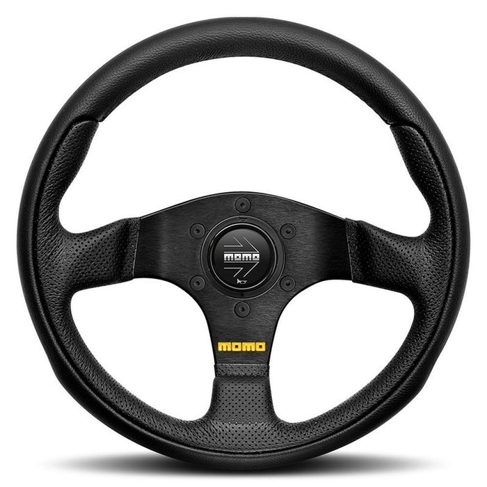 Volan de curse Momo TEAM Negru 28 cm Piele
