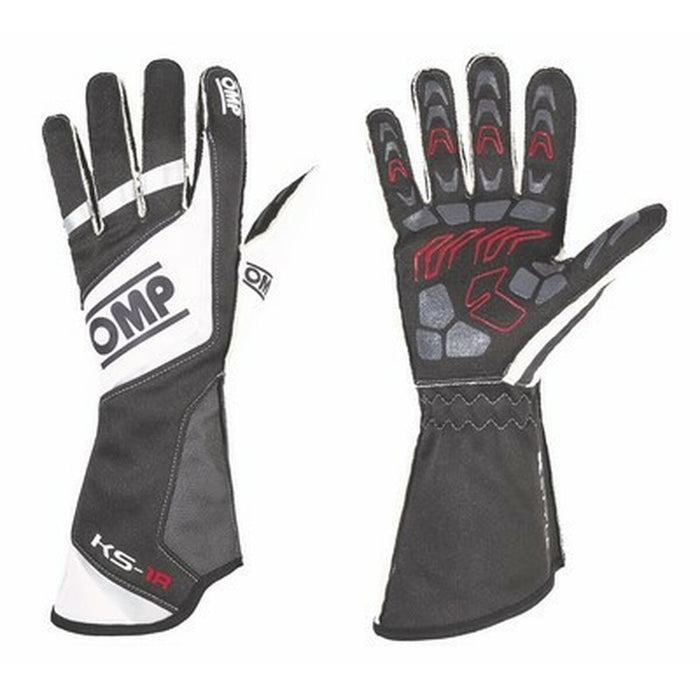 Men's Driving Gloves OMP KS-1R Alb/Negru S