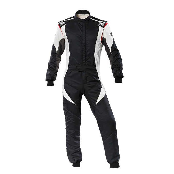 Salopetă de curse OMP FIRST EVO FIA 8856-2018 Alb Negru 54