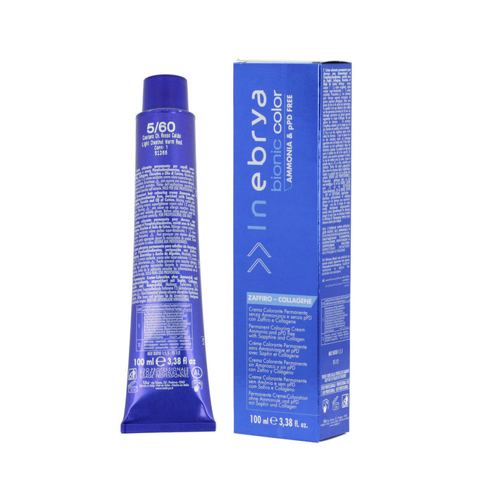 Vopsea Permanentă Inebrya Bionic Color Nº 5/60 Light Chestnut Warm Red 100 ml