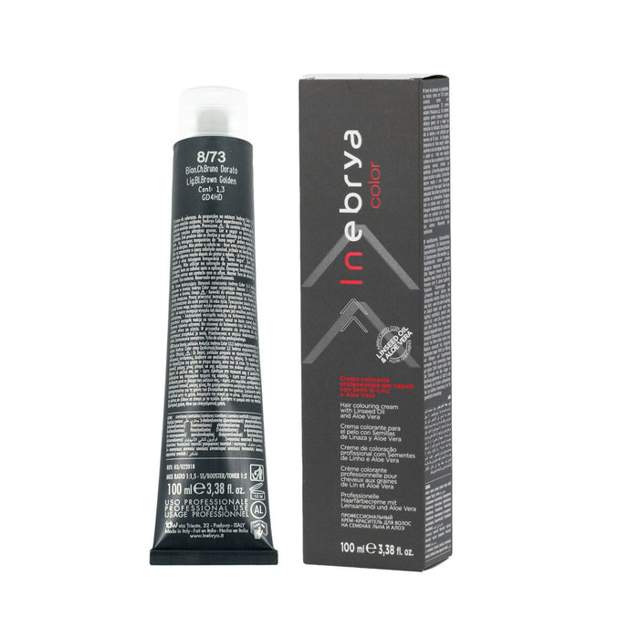 Vopsea Permanentă Inebrya Nº 8/73 Light Blonde Brown Golden 100 ml