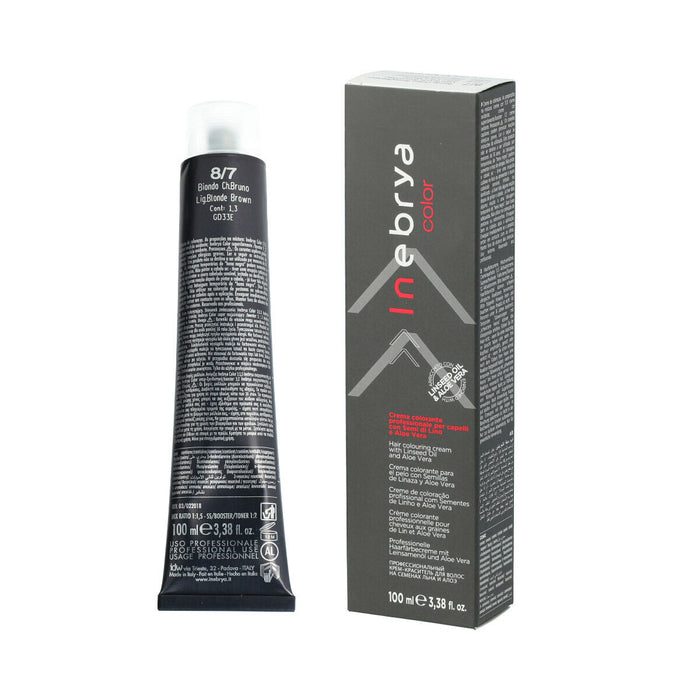 Vopsea Permanentă Inebrya Nº 8/7 Light Blonde Brown Oak 100 ml