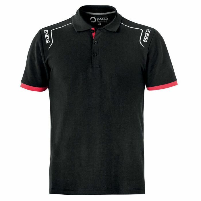 Tricou Polo cu Mânecă Scurtă Bărbați Sparco TECH STRETCH Negru