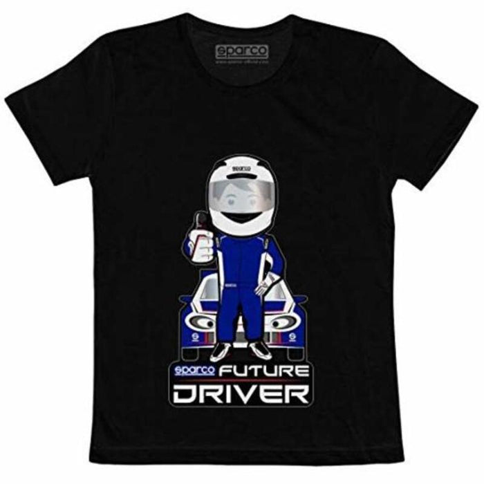 Tricou cu Mânecă Scurtă Sparco FUTURE RACER Negru 3-4 Ani
