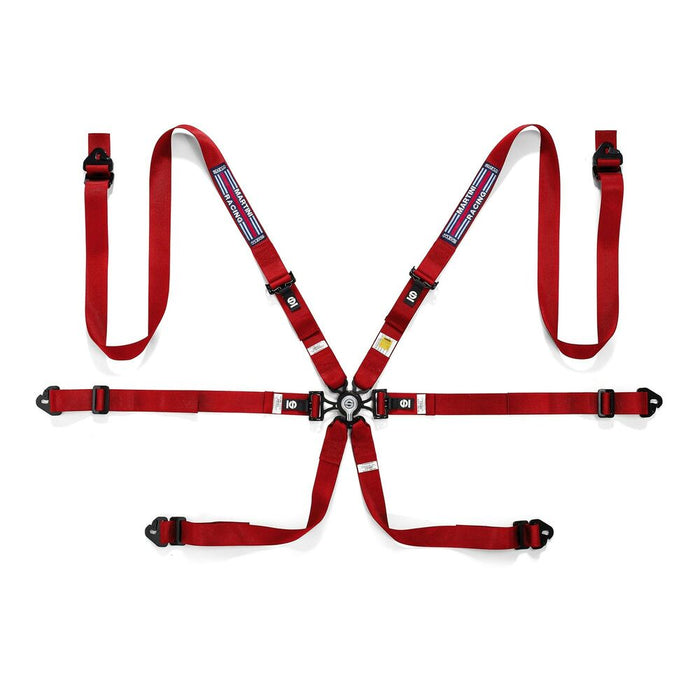 Harnaşament cu 6 puncte de fixare Sparco Martini Racing Roșu 2"
