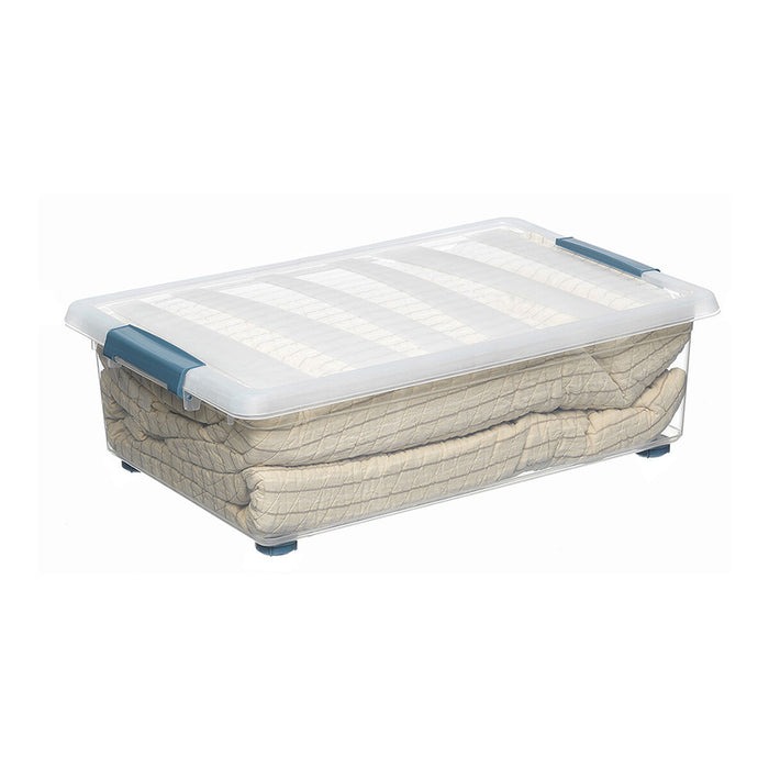 Cutie Multifuncțională Domopak Living Katla Cu roți Cu mânere Transparent 28 L (59 x 39 x 18,5 cm)