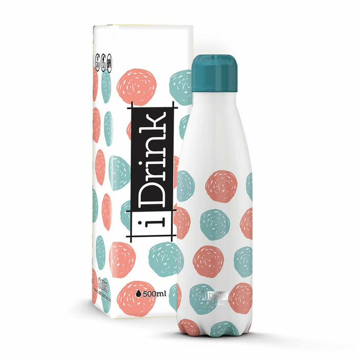 Sticla Termoizolantă iTotal Dots Alb Oțel inoxidabil 500 ml